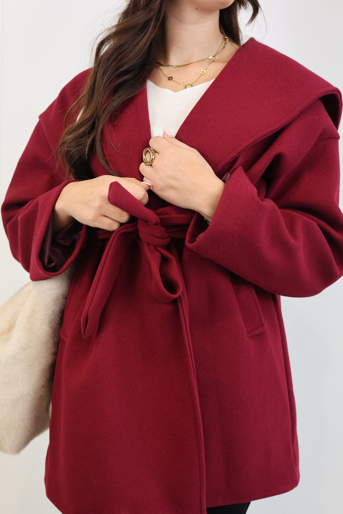 MANTEAU CERISE