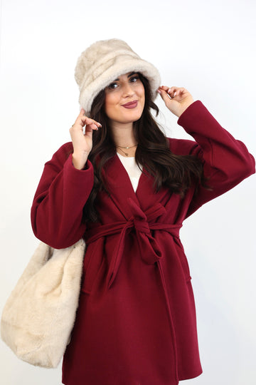 MANTEAU CERISE