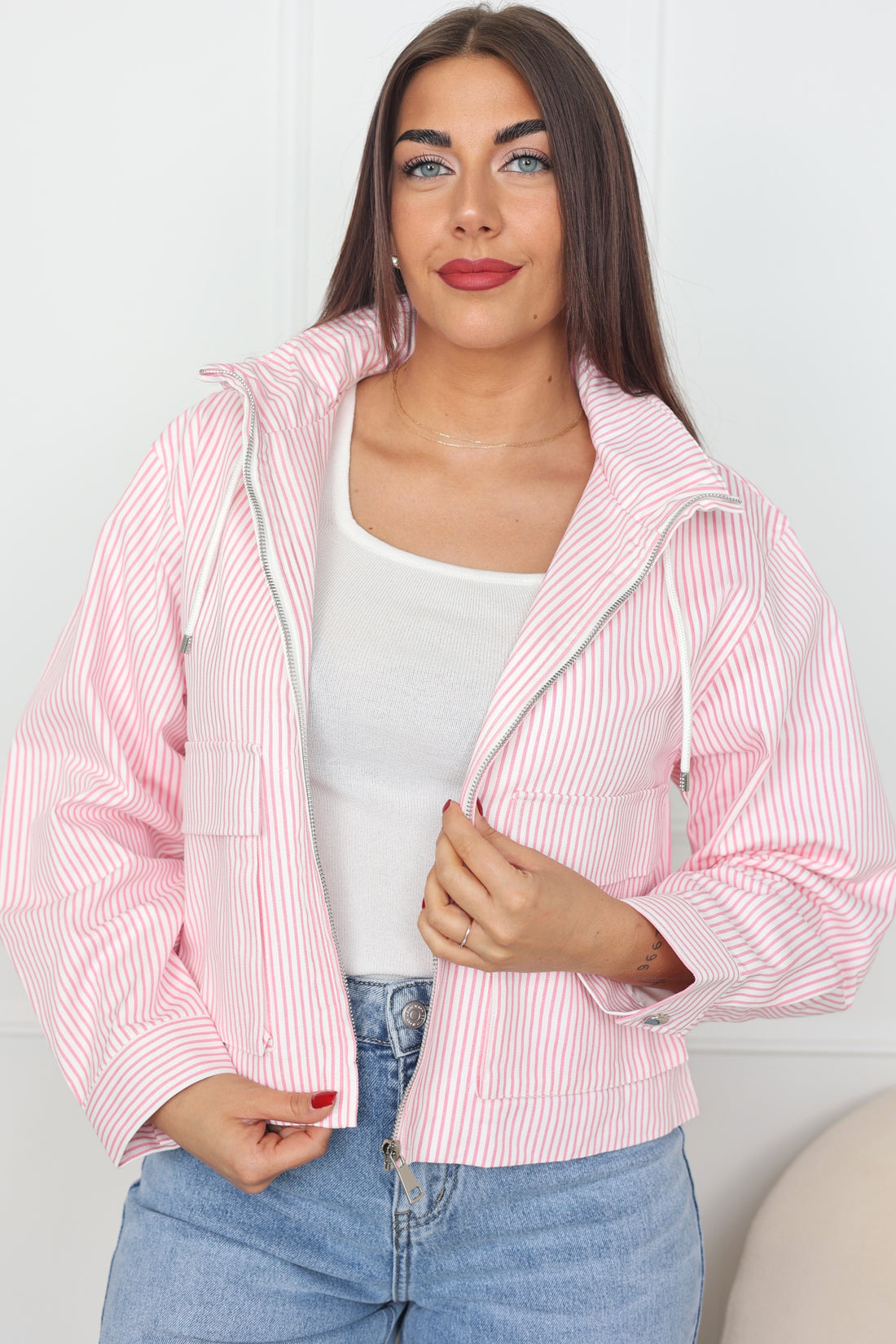 VESTE À CAPUCHE STRIPÉA