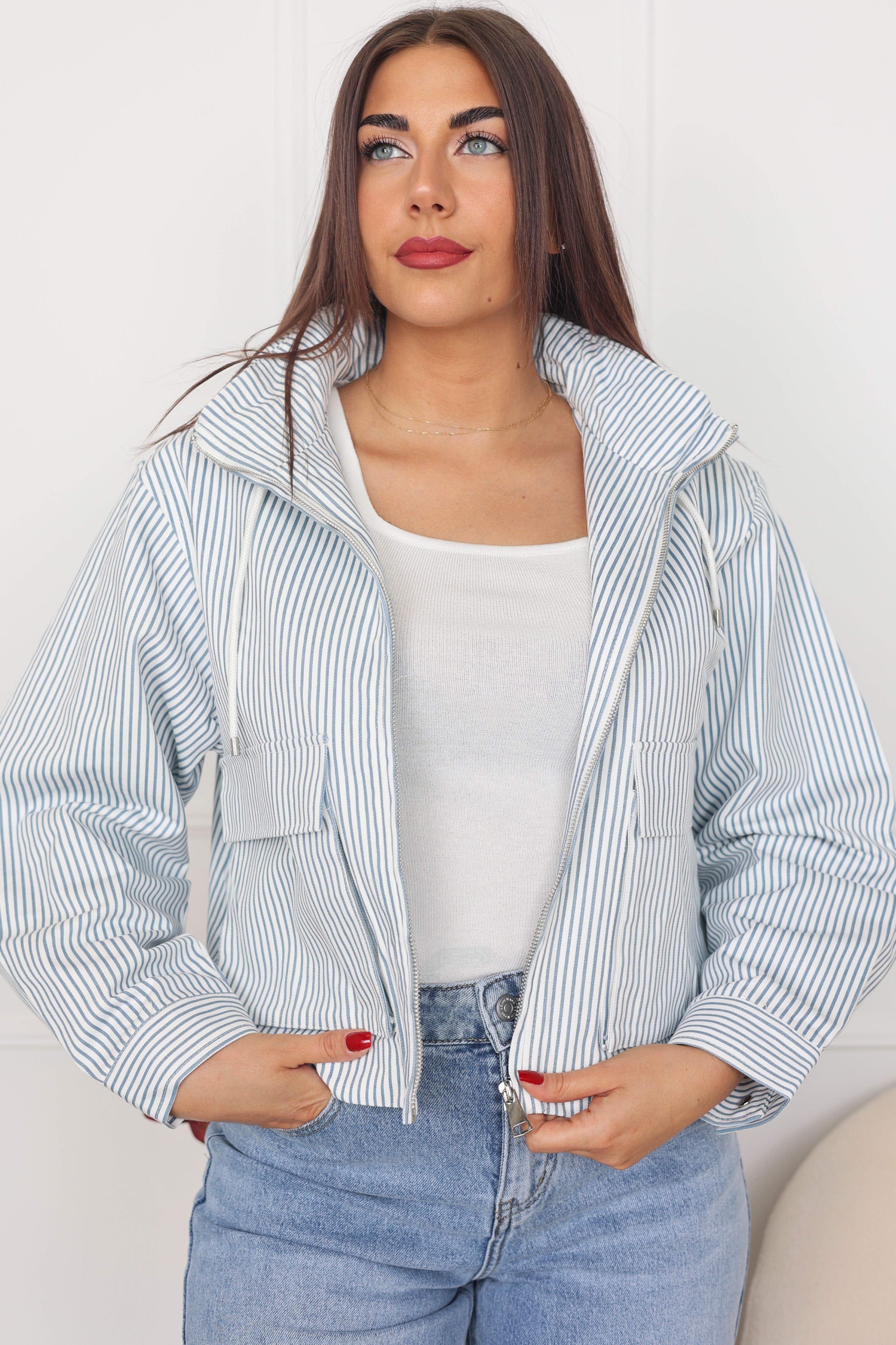 VESTE À CAPUCHE STRIPÉA